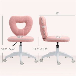 Sedia da Ufficio Rosa, Sedia per Computer e Trucco con Design Confortevole - Product Image 6