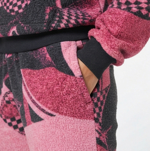 Chándal de mujer con capucha, de tejido grueso, holgado, con sublimación, manga larga, hombros caídos, cintura media con cordón, para invierno y estilo urbano. - Product Image 6