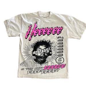 Personalizado de alta calidad de gran tamaño gota hombro impreso recortado lavado ácido sólido transpirable Vintage algodón hombres camisetas - Product Image 1