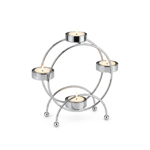 Porte-bougie rond en métal de haute qualité, couleur bleu turquoise, pour centre de table de mariage ou de fête - Product Image 4