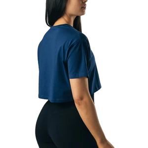 Haut court en tricot léger pour femmes, 100% coton écologique, col rond, respirant, séchage rapide, été - Product Image 3