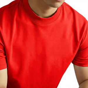 T-shirt en coton à manches courtes pour homme, coupe ajustée, col rond, couleur unie, respirant, jersey décontracté - Product Image 6