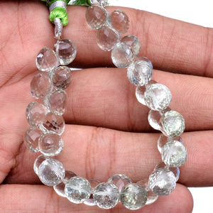Cuentas facetadas de amatista AAA+ de 7mm-8mm, cuentas briolette en forma de cebolla, amatista verde natural, piedra semipreciosa, cuentas sueltas elegantes para joyería. - Product Image 4