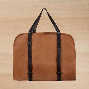 Sac de transport pour bois de chauffage en cuir véritable et bois, robuste, fait main, portable, rustique, LWC-0048 - Product Image 1