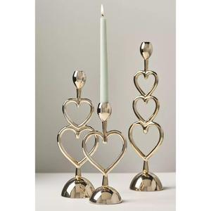 Table Decoration Gold Finish Gift Knot Pillar Candle <b>Holder</b> Sets For Birthday Parties Tabletop Items Home Decor - Product Image 2