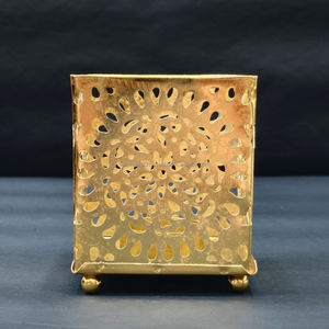 Fabricante de decoración de mesa hecha a mano, candelabro votivo dorado, Navidad, hogar, decoración festiva de Ramadán, Cuadrado redondo - Product Image 1