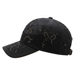 Elegante gorra de béisbol de encaje para mujer, transpirable, con estampado floral, ajustable, para viajes, playa y uso diario. - Product Image 2