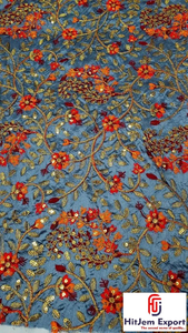 Tissu Jacquard de Luxe en Dentelle Tissée 100% Polyester Enduit PA Anti-Bactérien Ignifuge Poids Moyen pour Vêtements et Artisanat - Product Image 4