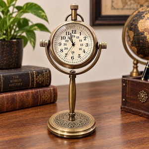 Horloge de bureau vintage en laiton, horloge de table nautique antique steampunk, horloge décorative maritime, horloge classique rétro pour bureau, salle d'étude, bibliothèque - Product Image 1