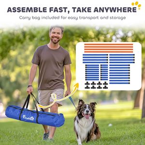 Set de 4 Piezas para Pista de Agilidad Canina con Altura Ajustable, Barras de Salto y Bolsa de Transporte para Entrenamiento de Obstáculos - Product Image 6