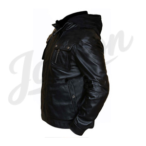 Chaqueta de Cuero para Hombre con Logotipo Personalizado, Chaqueta de Motero de Invierno de Primera Calidad, Abrigo de Cuero de Invierno al por Mayor, Proveedor Mayorista - Product Image 2