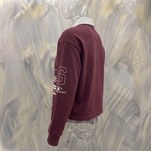 Chemise en jersey unisexe Snowgrace à manches courtes, col en V rayé, coupe décontractée, toutes saisons, respirante, en polyester, broderie - Product Image 6