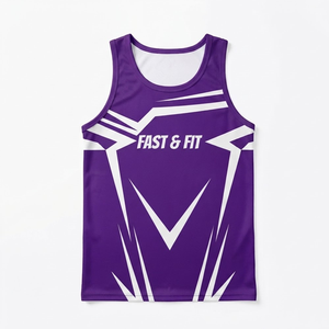 Débardeur de sport à sublimation, logo personnalisé, couleur unie, sans manches, respirant, séchage rapide, pour musculation et fitness - Product Image 4