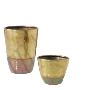 Jarrón de Metal amarillo claro de lujo para decoración del hogar y arreglos florales de boda clásicos - Product Image 1