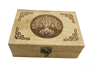 Best Quality Wooden Jewelry <b>Box</b> with Tree Carving and Brass Hinge for Rings and <b>Earrings</b> Storage - Product Image 6