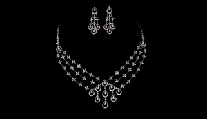 Conjunto de Collar y Pendientes de Diamantes Cultivados en Laboratorio en Plata con Certificación IGI para Mujer, Regalo de Compromiso, Joyería para Boda o Fiesta - Product Image 2