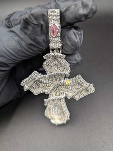 Colgante de Cruz con Incrustaciones de Diamantes, Joyería Religiosa de Lujo Estilo Hip Hop - Product Image 6