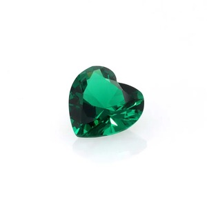 Pierre précieuse émeraude verte zambienne cultivée en laboratoire, taille cœur, pour la fabrication de bijoux, bagues, boucles d'oreilles, colliers, pendentifs - Product Image 4