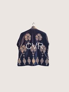 Veste en velours à col mandarin de style chinois, broderie florale, manches longues, fermeture à un bouton, automne, décontractée, grande taille, pour femmes - Product Image 2
