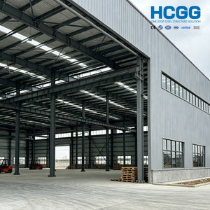 Entrepôt préfabriqué en structure légère en acier, bâtiment industriel à ossature métallique, panneaux sandwich pour murs et toitures en laine <span class=keywords><strong>de</strong></span> roche et EPS - Product Image 5