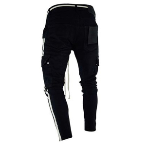 Premium Men Y2K Vintage Pencil Pants Slim Fit <b>Stretch</b> Ripped Jeans Streetwear Casual OEM Bulk Custom Logo Trendy Wear - Product Image 4
