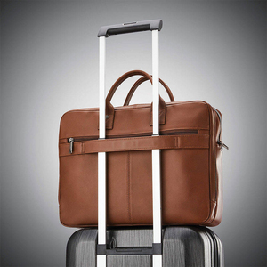 Custom Genuine <b>Leather</b> Unisex Briefcase Vintage Style Soft Handle Zipper Closure Brown <b>Laptop</b> Bag Business <b>Leather</b> <b>Backpack</b> Bags - Product Image 6