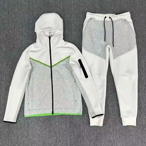 Survêtements slim pour hommes en molleton technique avec poches latérales, ensemble de jogging en molleton technique, survêtement d'hiver en molleton - Product Image 2