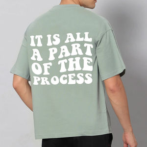 High Quality Men's Summer Casual T-Shirt Custom for Short Sleeve 100% Cotton Oversized Fit Breathable Eco-Friendly Puff Printed - Product Image 3