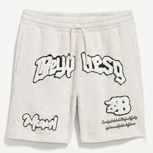 Shorts Bermuda en Coton Brodé pour Hommes, Décontractés, avec Cordon de Serrage et Logo sur le Devant, Gris - Product Image 1