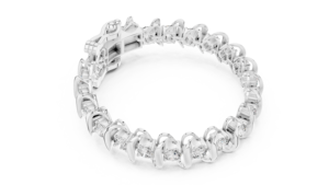 Exclusivo Conjunto de Pulseras de Lujo con Diamantes Cultivados en Laboratorio, Bañadas en Rodio, Oro Blanco de 18K, para Uso Diario en la Oficina, Bodas y Compromisos - Product Image 3
