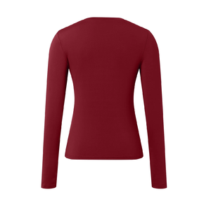 T-shirts pour femmes grandes tailles, manches longues, dernier design, mode, élégants, décontractés, col rond, couleur unie, de BD. - Product Image 4