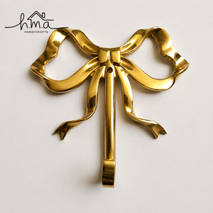 Brass Bow Wall Hook Solid Brass Decorative Ribbon Design <b>Coat</b> Hook Gold Finish Wall Mounted <b>Robe</b> Hook Bedroom Entryway Decor - Product Image 1