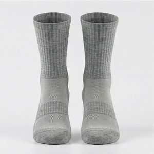 Gray <b>Crew</b> <b>Socks</b> Breathable Polyester Cotton Spandex Running Athletic Sports <b>Socks</b> for Adults Spring Season - Product Image 1