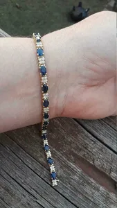 Bracelet tennis pour femme TISHYA JEWELLERS, tendance, avec diamants de laboratoire taille ovale, en argent sterling 925 plaqué or 14 carats - Product Image 3