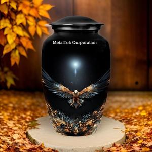 Urnes funéraires en métal style Aigle Volant Étoile Argentée pour cendres, pour hommes et femmes adultes, décoratives, fournitures funéraires, pots commémoratifs pour cendres - Product Image 4