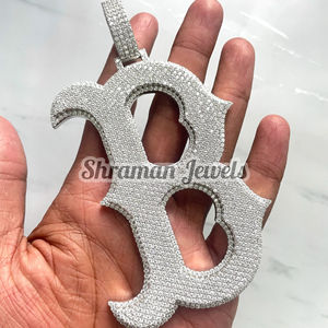 Colgante de Letra del Alfabeto de Gran Tamaño, Joyería Hip Hop, Plata Sólida 925 con Baño de Rodio, Diamante Moissanita, Inicial con Incrustaciones de Diamantes, para Fiesta - Product Image 4