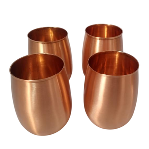 Juego de 2 vasos de cobre puro de diseño simple para beber agua, para mesa de cocina, bar, whisky, vino, vasos de cobre. - Product Image 2