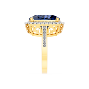 Anillo de Oro Sólido de 14K, 9K, 10K, 18K con Gema de Laboratorio de 10 Quilates, Certificado IGI, RJC, ODM, OEM, Fabricante de Joyería Fina Ética, Venta al por Mayor R102083 - Product Image 4