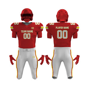 Uniformes de Fútbol Americano Personalizados al por Mayor, Conjuntos de Uniformes de Práctica y Juego de Color Sólido para Adultos, Uso Deportivo, 100% Poliéster - Product Image 4