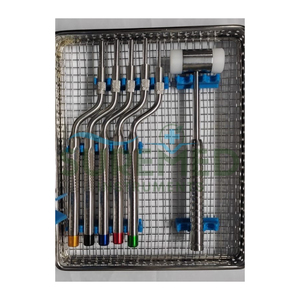 Kit d'osteotomes dentaires pour implants, outils d'expansion osseuse courbés, décalés et concaves, avec maillet osseux et plateau de stérilisation - Product Image 6