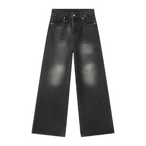 Men's Multi Pocket Baggy Retro Floor Length <b>Jeans</b> Plus Size Loose Wide Leg Denim Trousers - Product Image 4