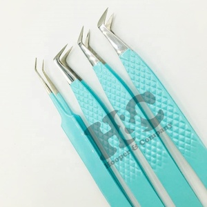 Pinzas azules Tiffani, pinzas con logotipo libre sostenible, pinzas para pestañas de punta fina de acero inoxidable de alta calidad, RTS MINK, novedad - Product Image 1