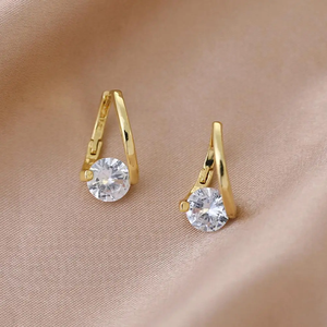 Pendientes de Aro Trenzados de Plata de Ley 925 con Moissanita, Joyería Fina de Lujo para Mujer, con una Sola Piedra Redonda de Diamante de Laboratorio - Product Image 4