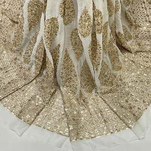 Premium Abaya Sequin Embroidery Fabric Velvet Net Mesh <b>Textile</b> For Gulf UAE Modest Fashion Garment Supply - Product Image 4
