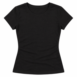 <b>Women</b> Slim Fit <b>Black</b> T <b>Shirt</b> Short Sleeve Crew Neck Stretch Cotton Basic Tee Casual Everyday Custom Logo Wholesale Supplier - Product Image 1