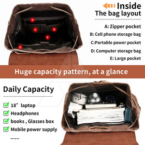 New Arrival Light Weight Leather <b>Backpacks</b> Customized Size & Logo Wholesale Leather <b>Backpacks</b> - Product Image 6