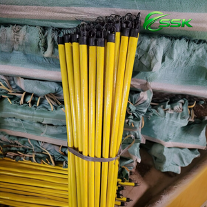 Manche de balai en bois d'eucalyptus droit de haute qualité, écologique, avec tête de balai en PVC coloré, 120 cm, poils rigides, compétitif - Product Image 4