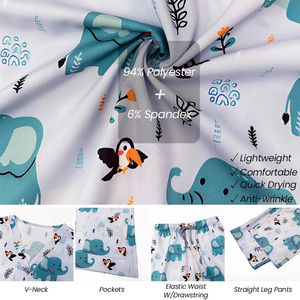 Floral Print Medical <b>Scrubs</b> Set Wholesale 4-Way Stretch Sublimation All-Over Print Custom Logo OEM Bulk Nurse Hospital Uniform - Product Image 3