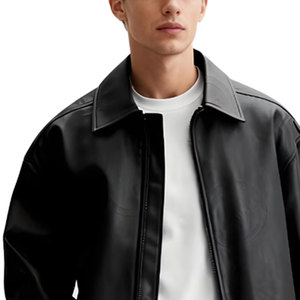 Ropa Casual Estilo Streetwear, Chaquetas de Cuero para Hombre, Ligeras, Transpirables, Personalizadas, Lisas y Teñidas - Product Image 4