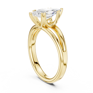 Classic <b>Split</b> Shank 14K Yellow Gold IGI Certified Lab Grown Diamond 2 CT Marquise Cut Anniversary Wedding Engagement Halo <b>Ring</b> - Product Image 3